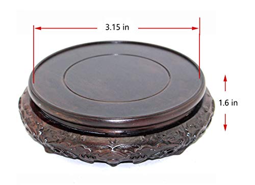 Oriental Luxury Round Elm Solid Wood Vase Display Stands Pedestal Base
