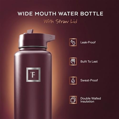 40 oz Wide Mouth Water Bottle with Straw