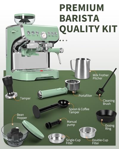 Espresso Machine with Grinder and Steam Wand