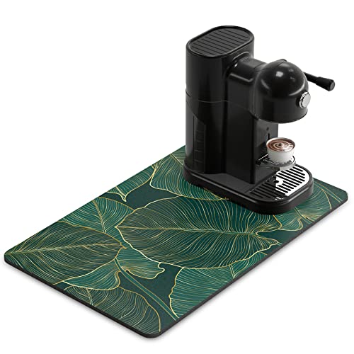 Coffee Mat 12" x 19" Cute Tropical Theme Coffee Bar Mats for Espresso Machine Station Accessories and Organizer