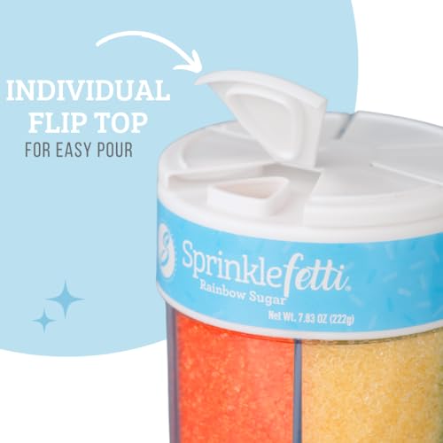 Rainbow Sanding Sugar 6 Cell Jar (7.83 Ounce)