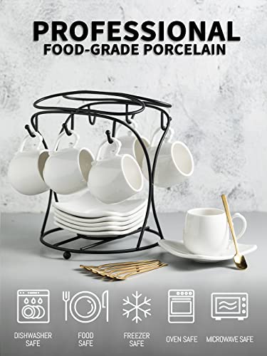 Espresso Cups with Saucers Set (6 Count)