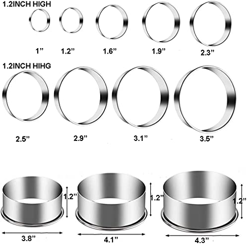 12 Pieces Biscuit Cookie Cutter Set With Tin Box Biscuit Plain Edge Round Cutters Metal Ring Baking Molds