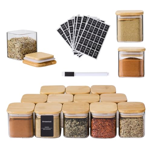12Pcs 4oz Small Spice Empty Jars with 275 Labels (12 Count)