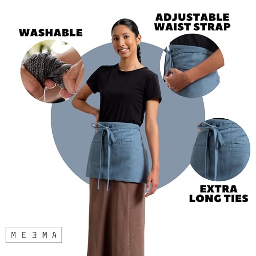 Chef Waist Aprons for Women with Pockets