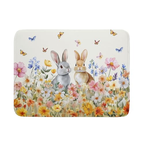 Spring Easter Rabbit Dish Drying Mat for Kitchen Counter