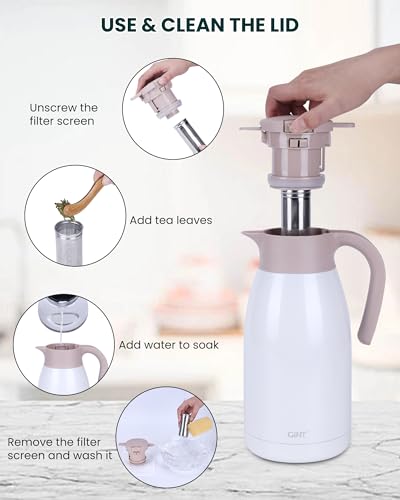 Stainless Steel Thermal Coffee Carafe Lid With Tea Infuser