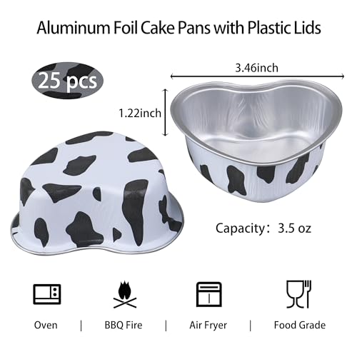 Mini Heart Shaped Cake Pans 3.5oz Aluminum Foil Heart Cake Pan with Lids