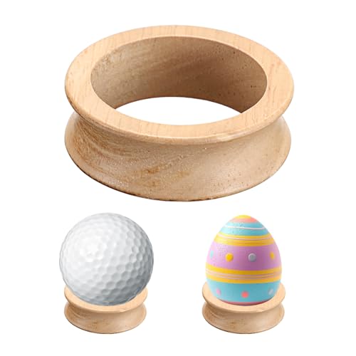 Pack of 12 Wooden Sphere Holder Display Stand for Crystal Sport Ball (6 Count)