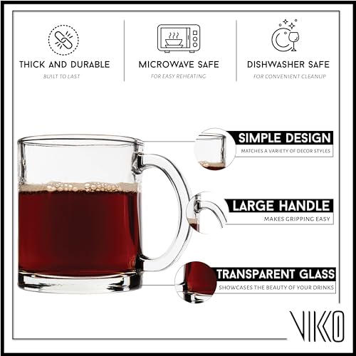 Glass Coffee Mug Set of 6 (6 Count)