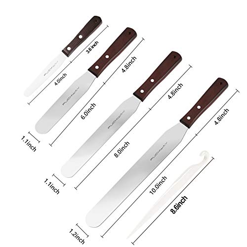 4PCS Cake Decorating Icing Spatula set with 4 (5 Count)