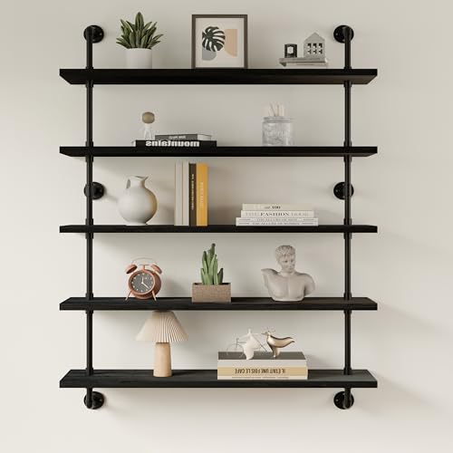 Floating Shelves for Wall Living Room Shelves Bookshelf Industrial Pipe Shelving Shelf Real Wood Planks 36 inch Rustic Wall Shelves Hanging Bookshelves Farmhouse Kitchen Bar Shelving