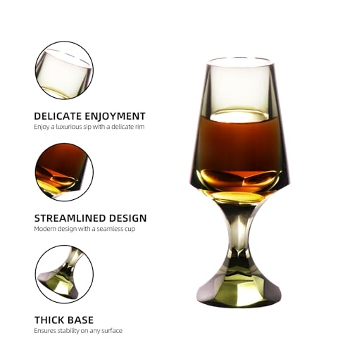 Crystal Snifter Glasses Set of 2 Hand Blown Stemmed Whiskey Glass (2 Count)