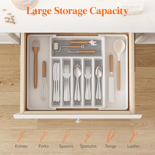Extra Large Silverware Drawer Organizer