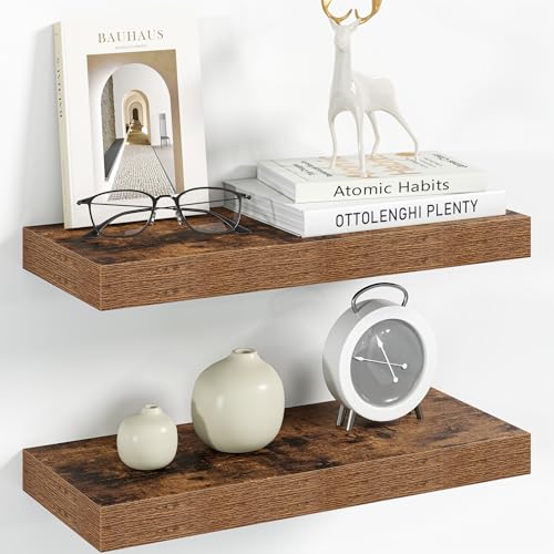 16 Inch Floating Shelves Wall Mounted for Display (2 Count)