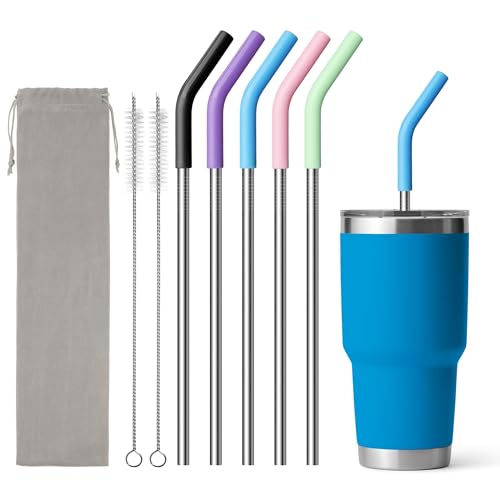 Metal Straws Reusable With Silicone Tips