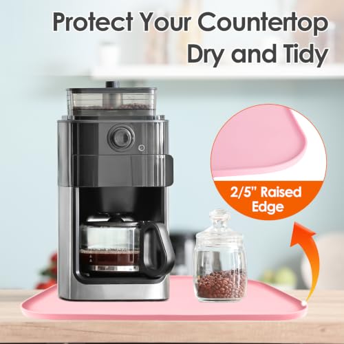 Silicone Coffee Maker Mat with Lip for Countertops