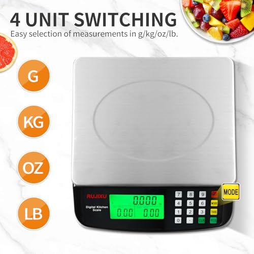 Large Digital Kitchen Scale Black 30kg