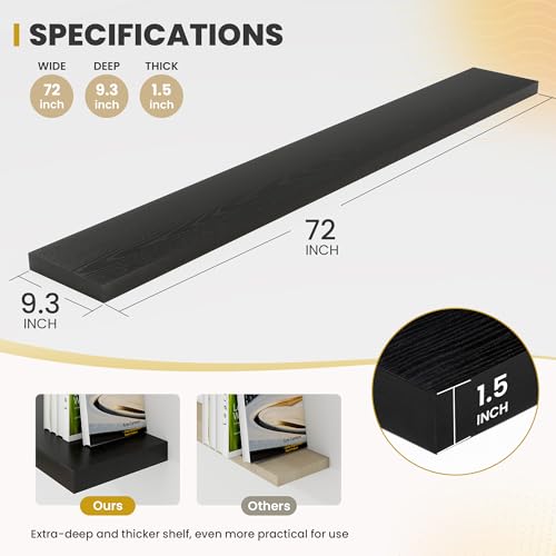 72 Inch Floating Shelves