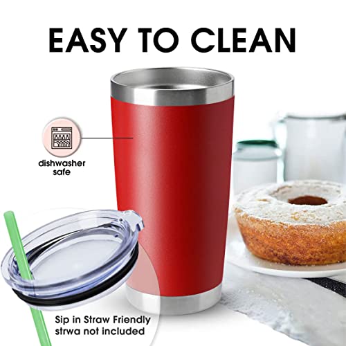 20oz Tumblers Stainless Steel Mugs with Lid Double Wall Vacuum Insulated Coffee Cups for Cold & Hot Drinks (12 Count)