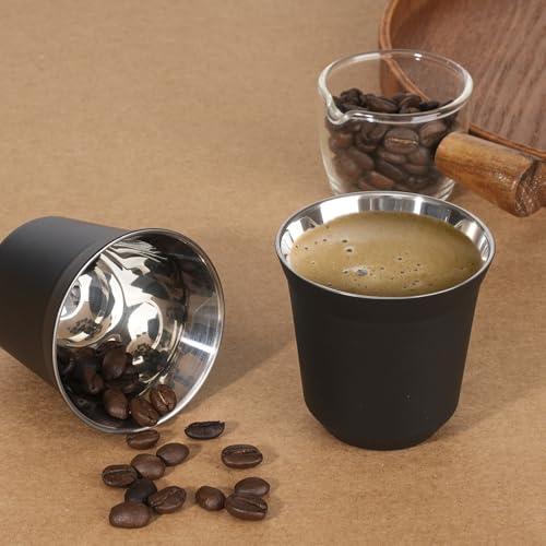 80ml Stainless Steel Espresso Cups Set (2 Count)
