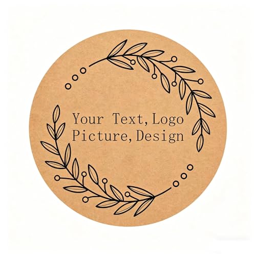 Custom Stickers Kraft Paper Labels Personalized Withe Text (100 Count)