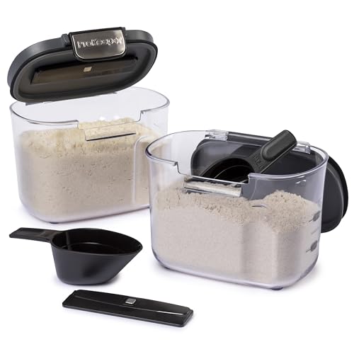 International ProKeeper+ Clear Plastic Airtight Food Baker's Kitchen Storage Organization Container Canister Set with Magnetic Accessories (2 Count)