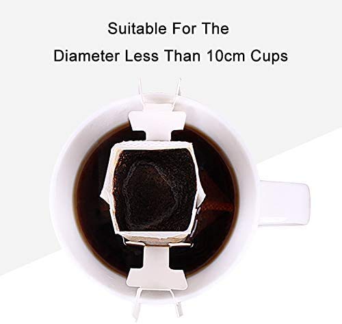 100 Pack Single Serve Pour Over Coffee Filter Bags with Hanging Ears (100 Count)