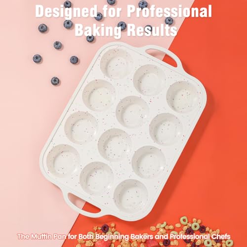 Silicone Muffin Pan with Metal Reinforced Frame (2 Count)