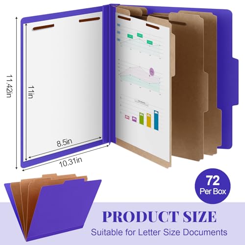 72 Pcs Classification Folder Letter Size (72 Count)
