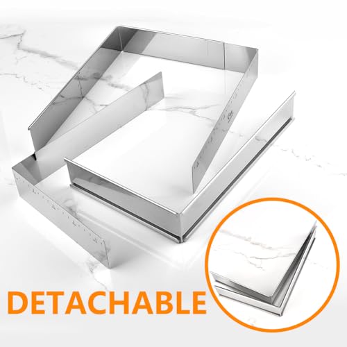 Extensible Stainless Steel Rectangular Cake Mold Heavy Duty Adjustable Mousse Ring Rectangle Shaped Detachable Tiramisu Pan