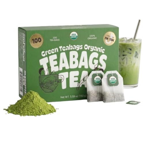 Certified Organic Matcha Tea Bags (100 Count)