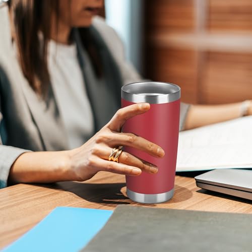 20 oz Tumbler Stainless Steel Tumblers Bulk with Lid Double Wall Insulated Coffee Tumbler Cups for Hot & Cold Drinks Powder Coated Travel Coffee Tumbler Mug Metal (6 Count)