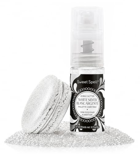 White Edible Glitter Spray for Cakes
