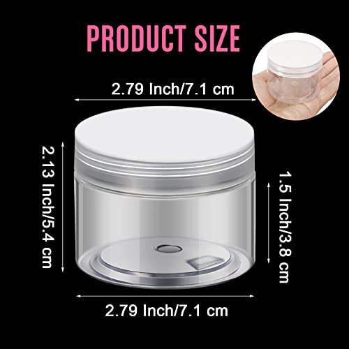 4 Pcs Plastic Jars Wide Mouth with Lids