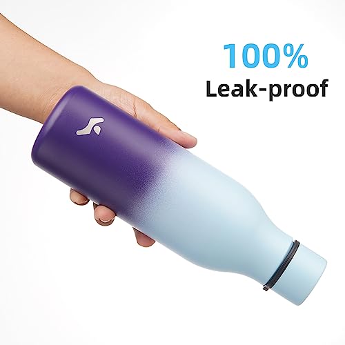 18 oz Insulated Stainless Steel Metal Water Bottle with Strap