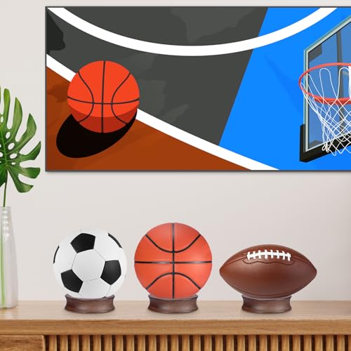 Pack of 3 Wooden Sphere Holder Display Stand for Crystal Sport Ball