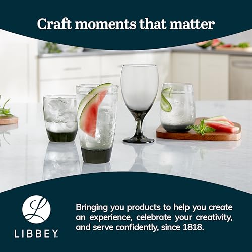 Classic Smoke Goblet Beverage Glasses (6 Count)