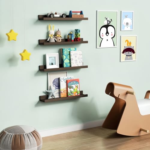 24 Inch Floating Picture Ledge Shelf Set of 4 (4 Count)