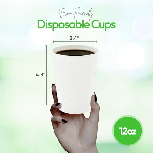 12 Ounce Double Wall Disposable Coffee Cups (500 Count)