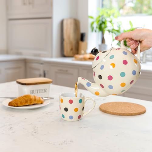Farmhouse 4 Cup Ceramic Teapot with Removable Infuser and Lid