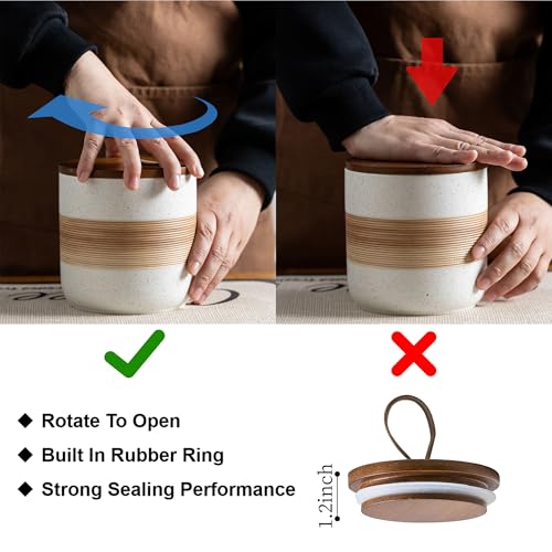 Coffee Container with Airtight Lid Ceramic Kitchen Food Storage Jar