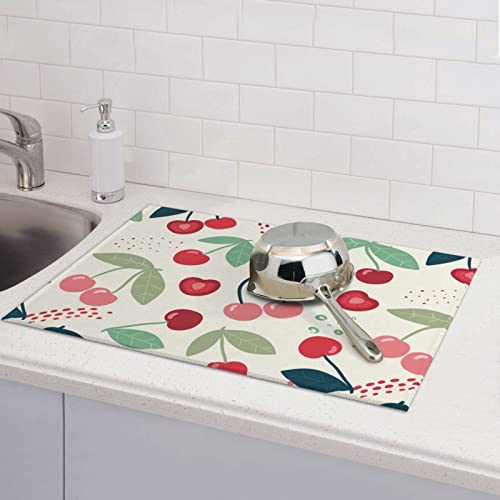 Large Dish Drying Mats For Kitchen Counter Microfiber Kitchen Drying Mat XL Draining Pad Absorbent Quick Drying Dish Mat 18x24 Inch