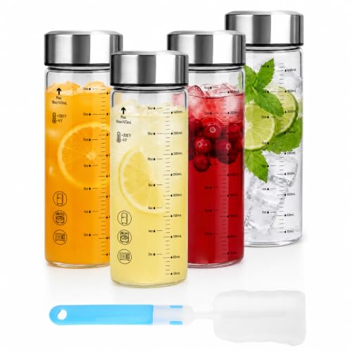 16 oz Glass Juice Bottles with Lids (7.49 Count)