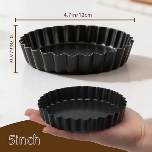 6 Pack 5 Inch Mini Tart Pans with Removable Bottom (6 Count)