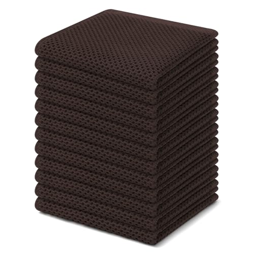 100% Cotton Waffle Weave Kitchen Dish Cloths 12 (12 Count)