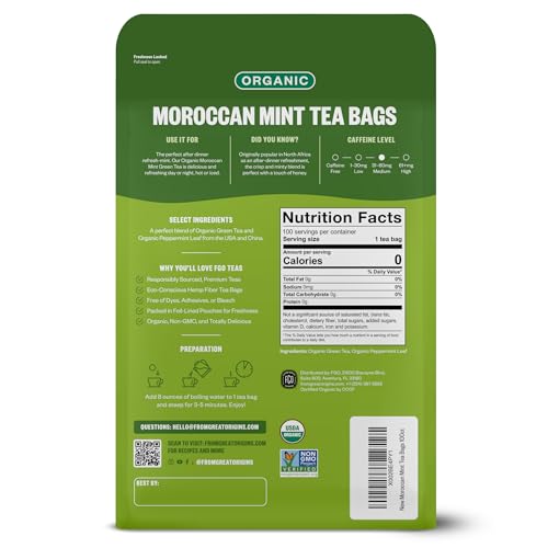 Organic Moroccan Mint Green Tea (100 Count)
