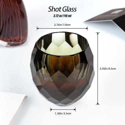 Crystal Whiskey Glasses Set of 2 Hand Blown Whisky Glass Stemless (2 Count)