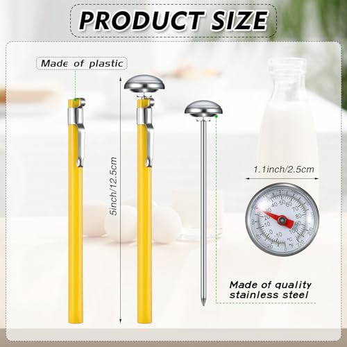 6 Pcs Stainless Steel Kitchen Dial Thermometer 5" (6 Count)