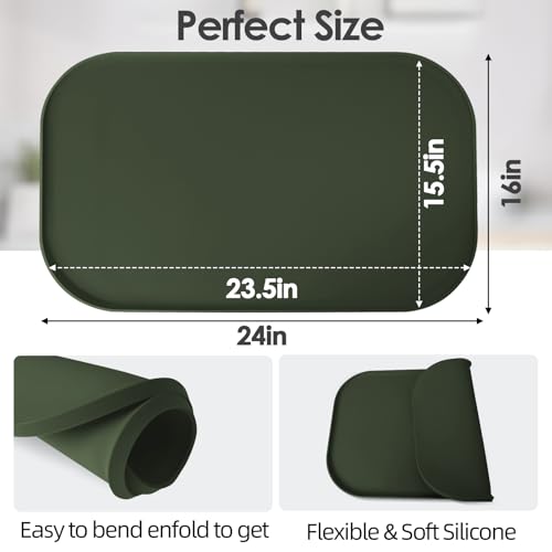 Silicone Coffee Maker Mat with Lip for Countertops